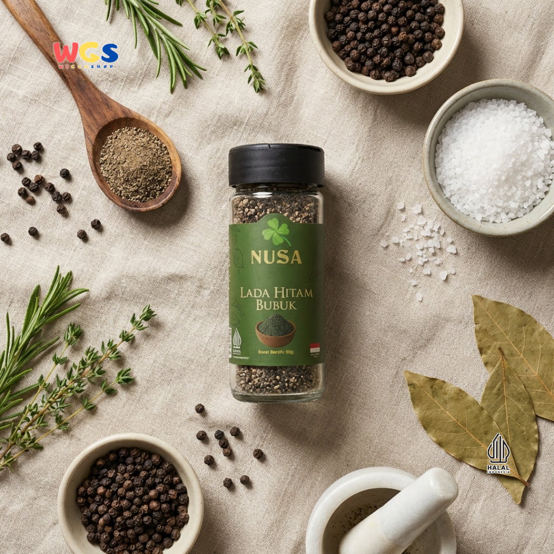 NUSA Lada Hitam Bubuk 50g - Merica Hitam Bubuk Premium Bumbu Dapur Serbaguna