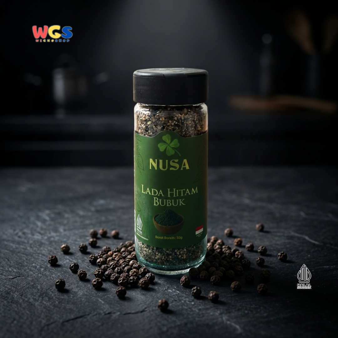 NUSA Lada Hitam Bubuk 50g - Merica Hitam Bubuk Premium Bumbu Dapur Serbaguna