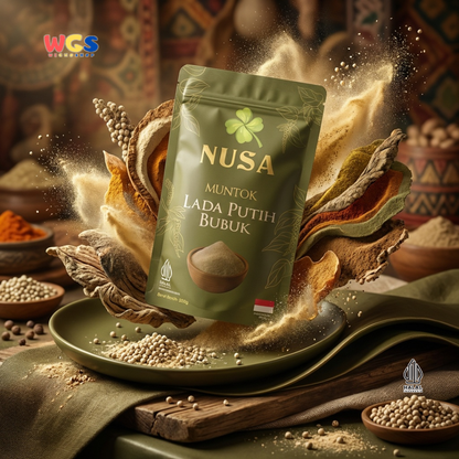 NUSA Muntok Lada Putih Bubuk 250g - Merica Putih Halus Asli Bumbu Dapur Premium