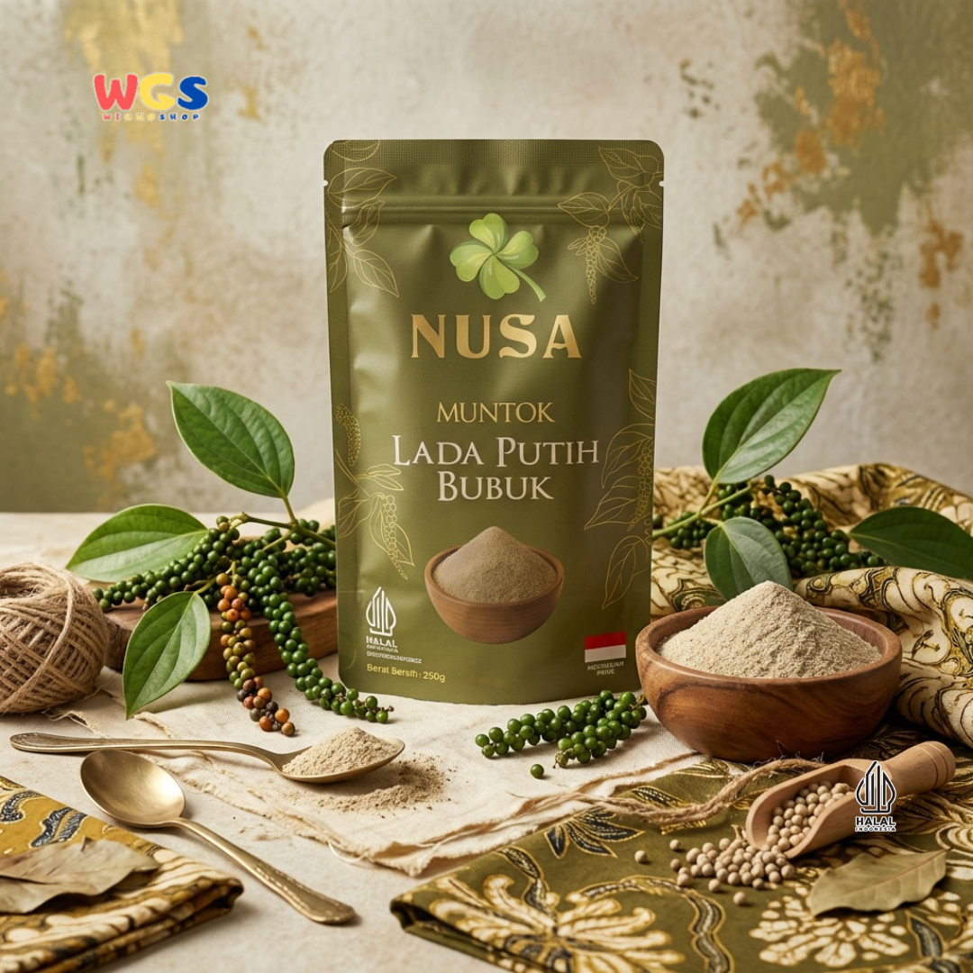 NUSA Muntok Lada Putih Bubuk 250g - Merica Putih Halus Asli Bumbu Dapur Premium