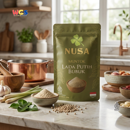 NUSA Muntok Lada Putih Bubuk 250g - Merica Putih Halus Asli Bumbu Dapur Premium