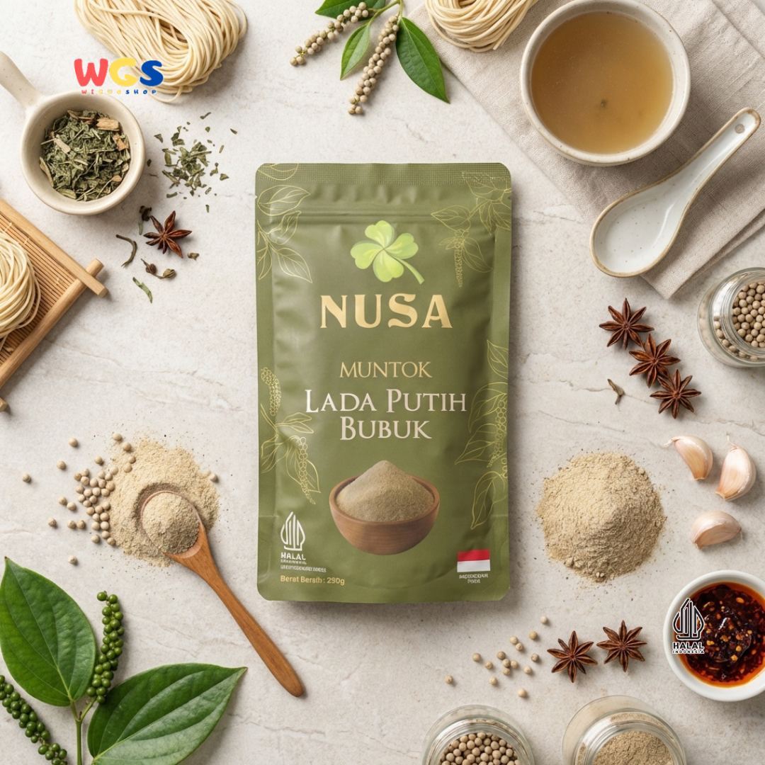NUSA Muntok Lada Putih Bubuk 250g - Merica Putih Halus Asli Bumbu Dapur Premium