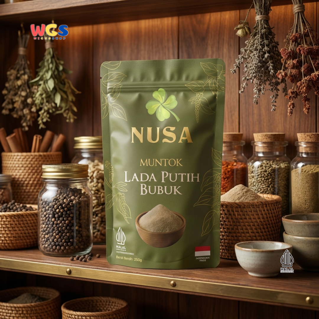 NUSA Muntok Lada Putih Bubuk 250g - Merica Putih Halus Asli Bumbu Dapur Premium