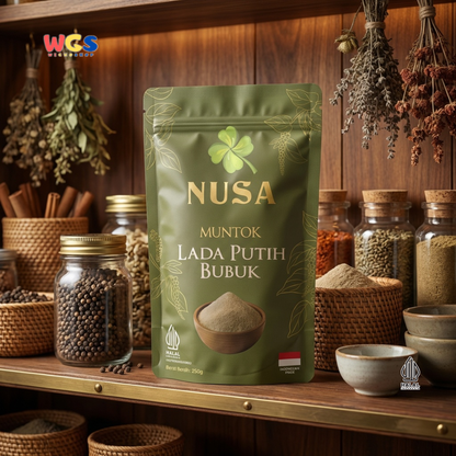 NUSA Muntok Lada Putih Bubuk 250g - Merica Putih Halus Asli Bumbu Dapur Premium
