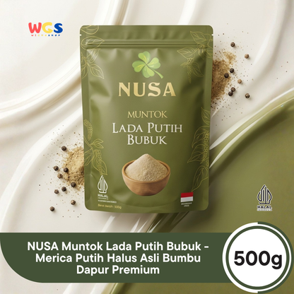 NUSA Muntok Lada Putih Bubuk 500g - Merica Putih Halus Asli Bumbu Dapur Premium