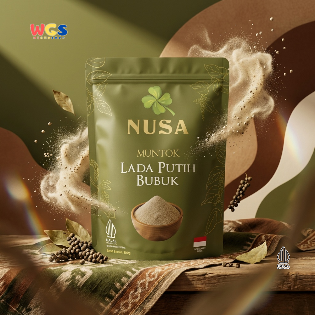 NUSA Muntok Lada Putih Bubuk 500g - Merica Putih Halus Asli Bumbu Dapur Premium