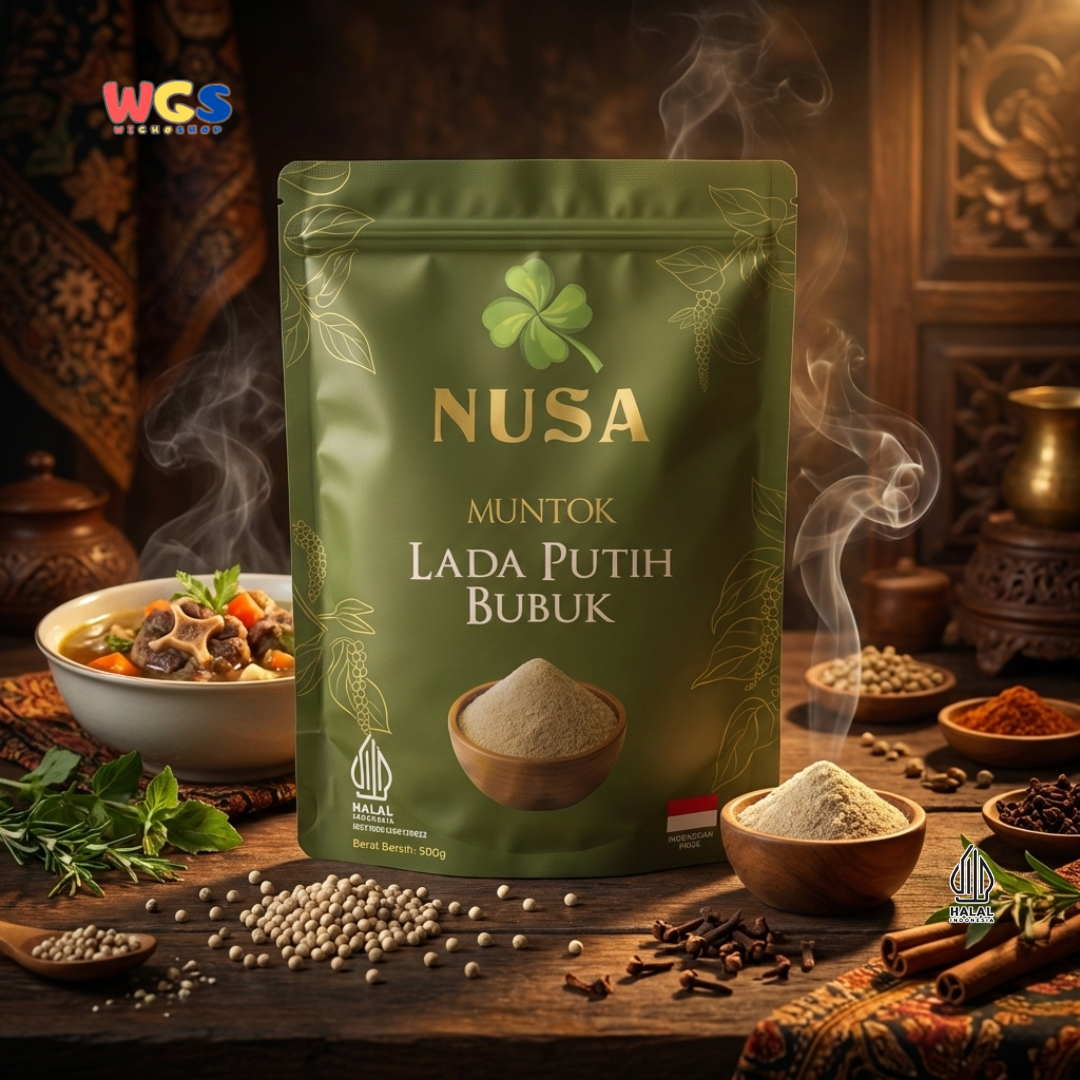NUSA Muntok Lada Putih Bubuk 500g - Merica Putih Halus Asli Bumbu Dapur Premium