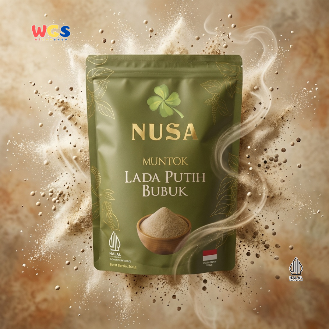 NUSA Muntok Lada Putih Bubuk 500g - Merica Putih Halus Asli Bumbu Dapur Premium
