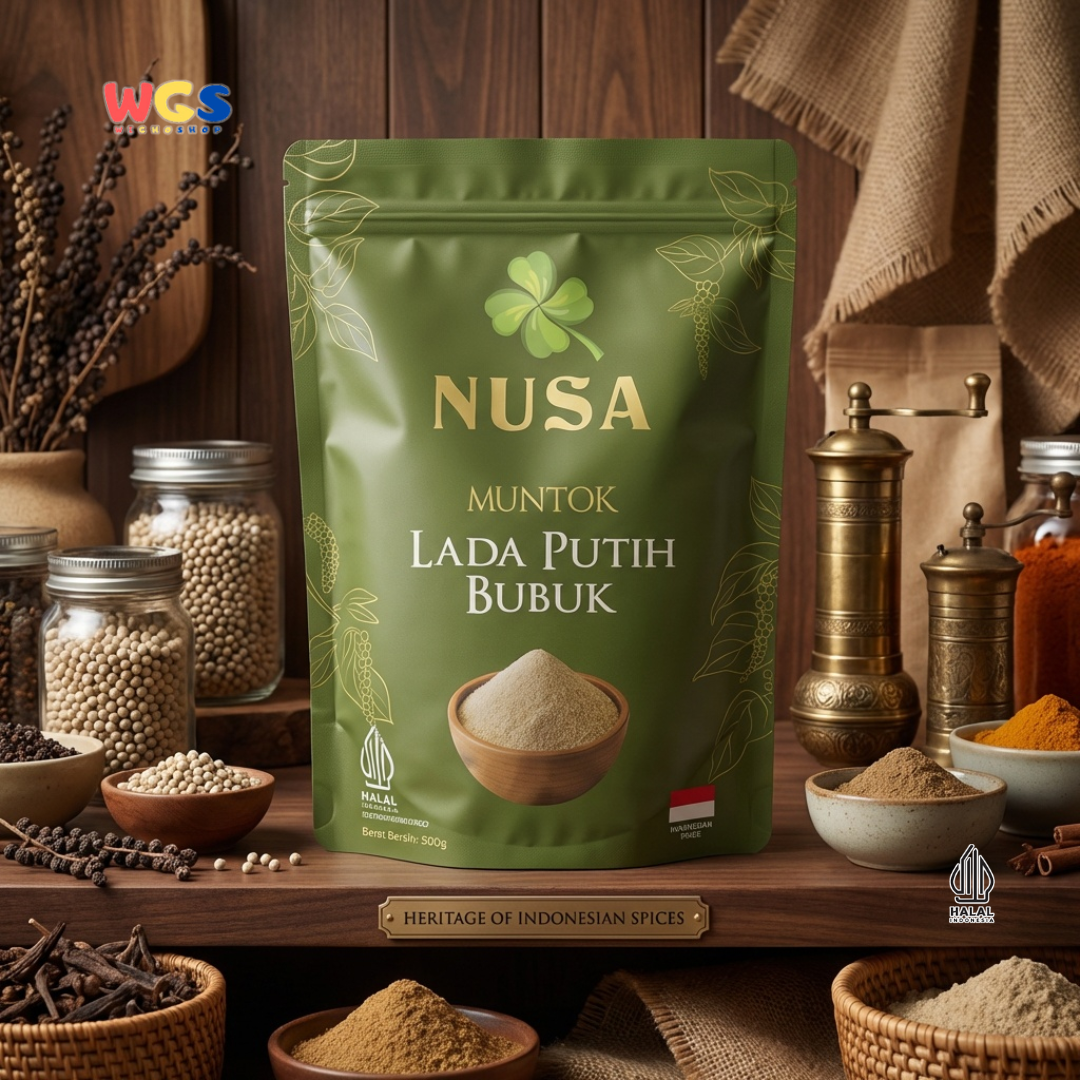 NUSA Muntok Lada Putih Bubuk 500g - Merica Putih Halus Asli Bumbu Dapur Premium