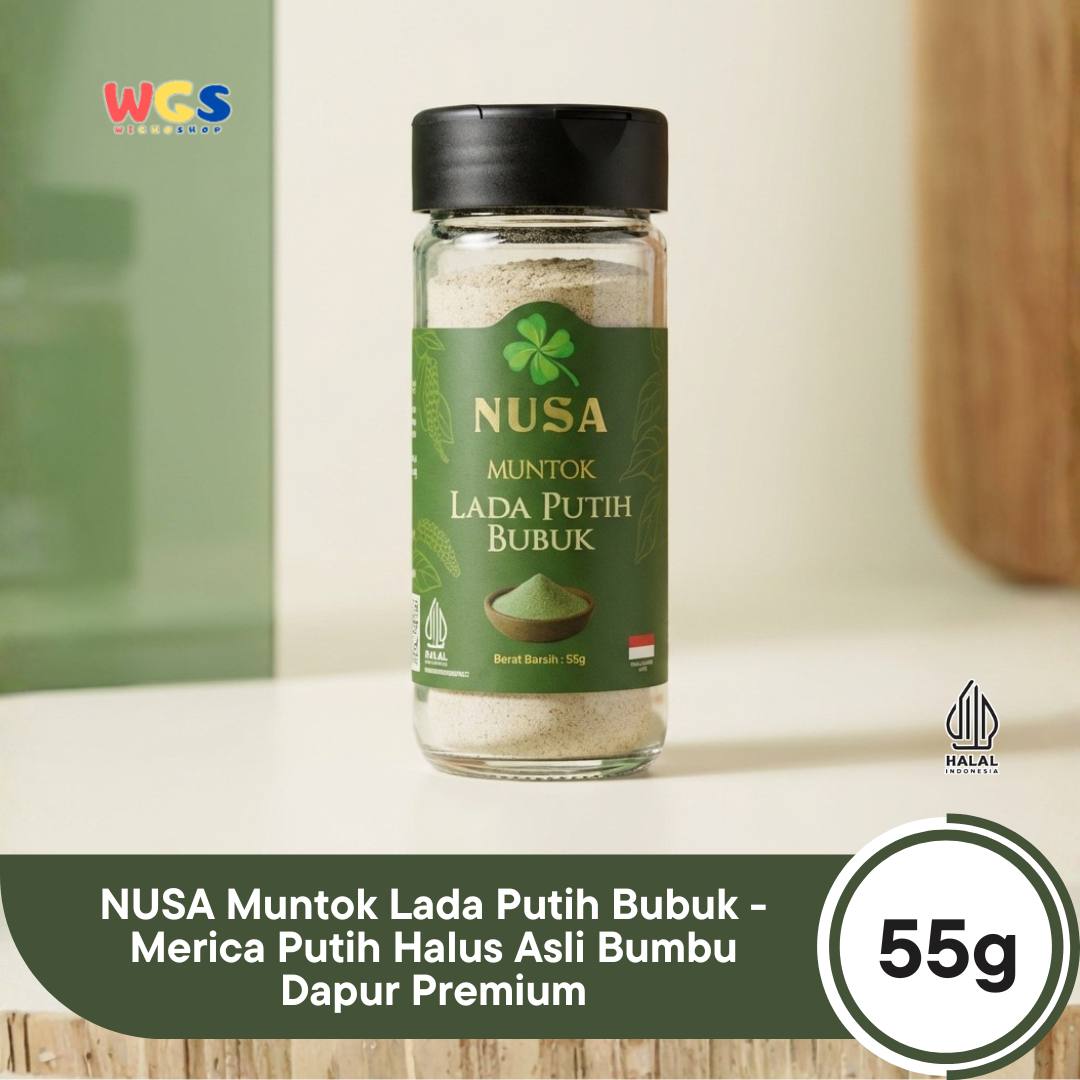 NUSA Muntok Lada Putih Bubuk 55g - Merica Putih Halus Asli Bumbu Dapur Premium