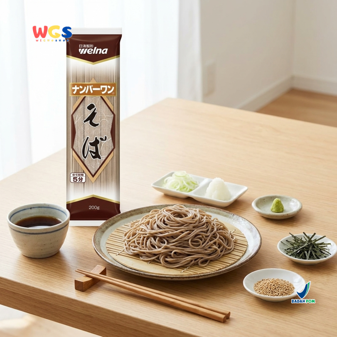 Nisshin Seifun Welna Soba Number One 200g - Mie Soba Jepang Kering Buckwheat Noodle Kuah Dingin Zaru Soba Sup Salad Noodle