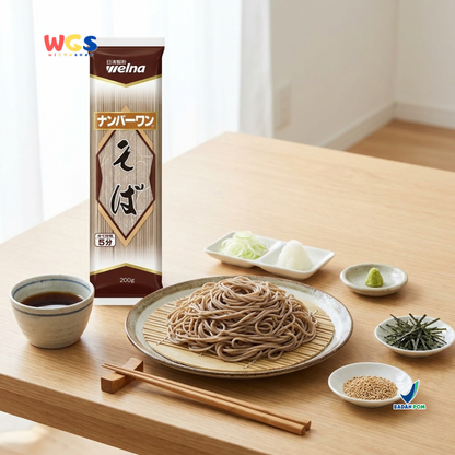 Nisshin Seifun Welna Soba Number One 200g - Mie Soba Jepang Kering Buckwheat Noodle Kuah Dingin Zaru Soba Sup Salad Noodle
