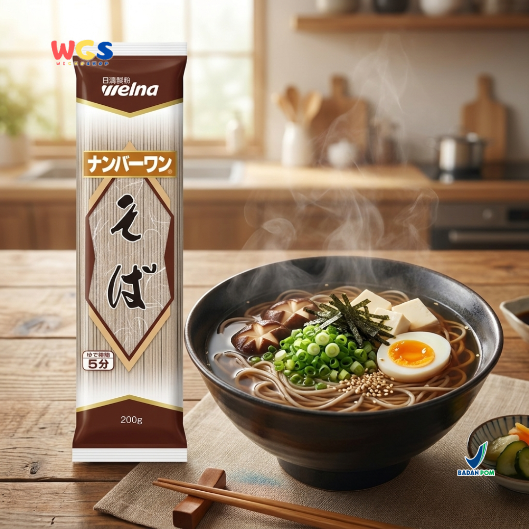 Nisshin Seifun Welna Soba Number One 200g - Mie Soba Jepang Kering Buckwheat Noodle Kuah Dingin Zaru Soba Sup Salad Noodle