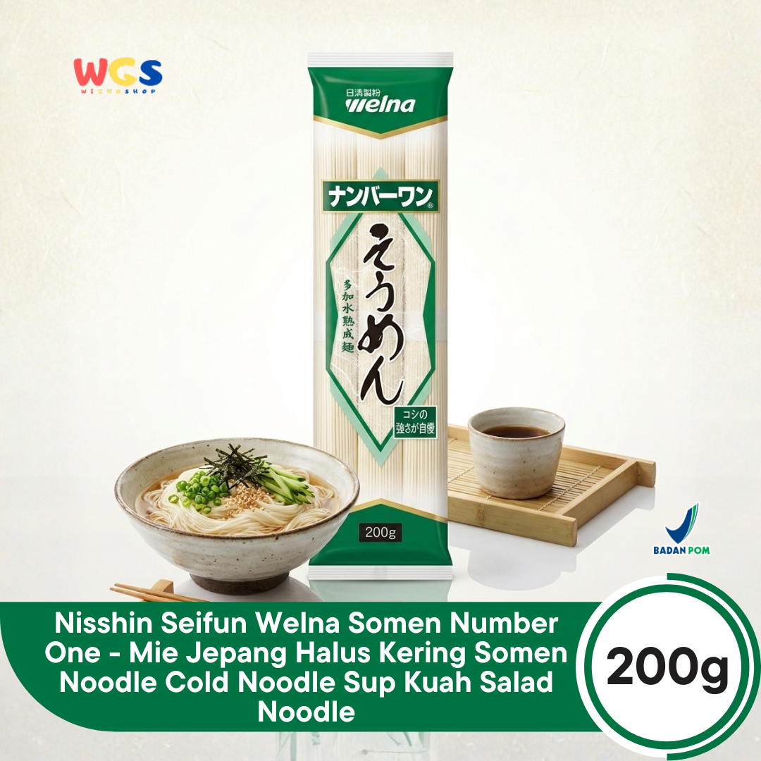 Nisshin Seifun Welna Somen Number One 200g - Mie Jepang Halus Kering Somen Noodle Cold Noodle Sup Kuah Salad Noodle