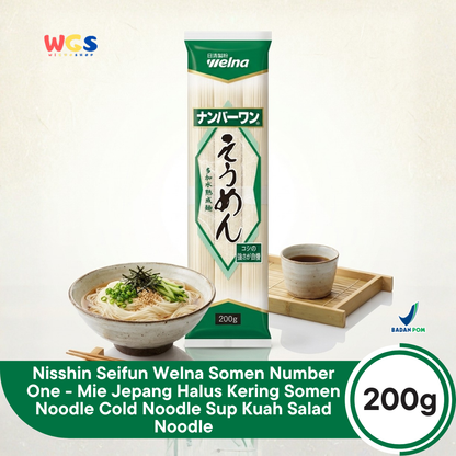 Nisshin Seifun Welna Somen Number One 200g - Mie Jepang Halus Kering Somen Noodle Cold Noodle Sup Kuah Salad Noodle