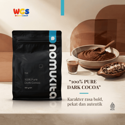 Nomukita 100% Pure Dark Cocoa 500g - Bubuk Cokelat Kakao Murni Tanpa Gula untuk Minuman Cafe Kue Baking Halal
