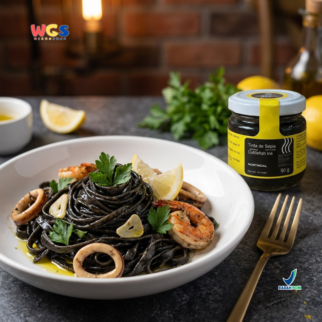 Nortindal Cuttlefish Ink 90g - Tinta Cumi Sepia Nero di Seppia Saus Hitam Pasta Risotto Paella Seafood
