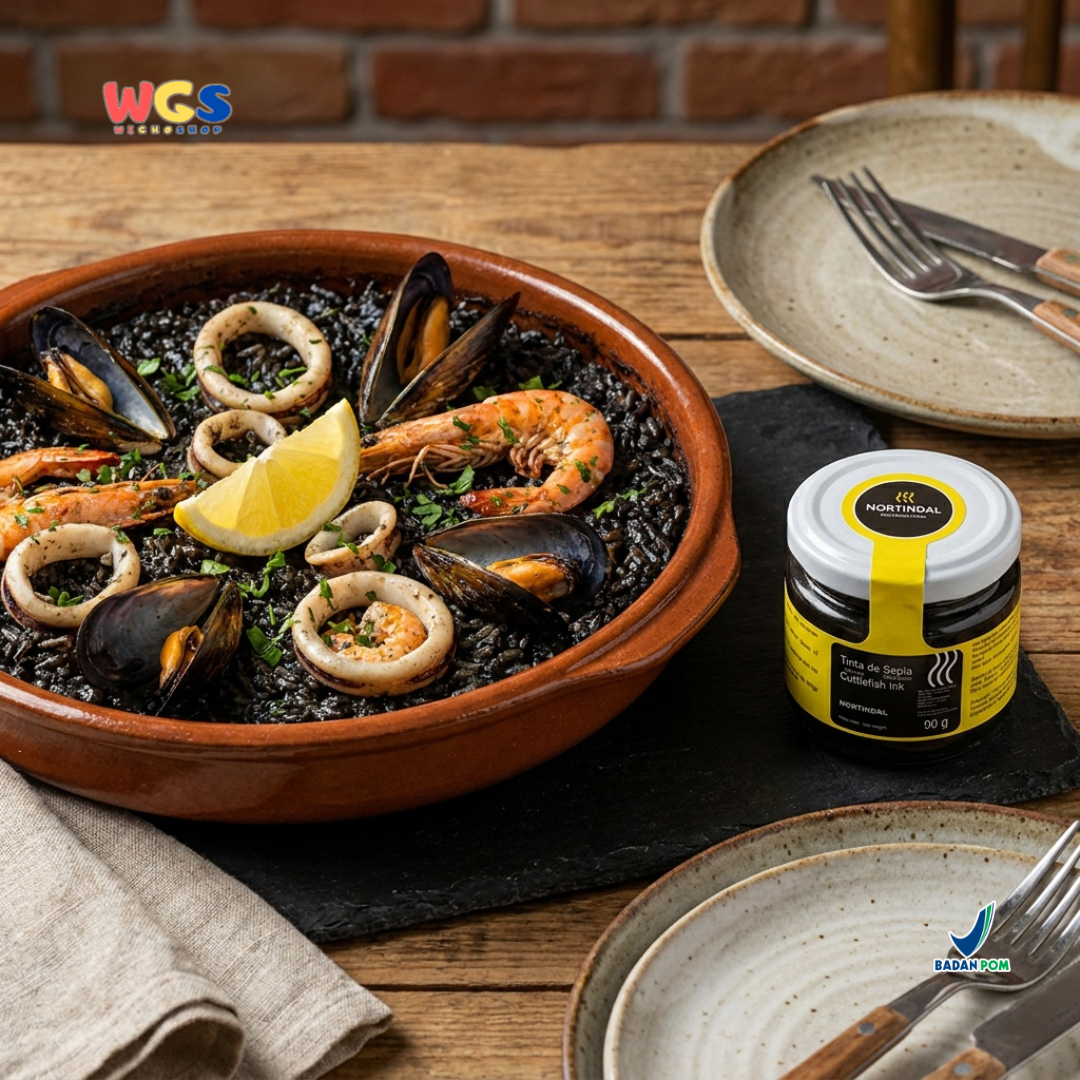 Nortindal Cuttlefish Ink 90g - Tinta Cumi Sepia Nero di Seppia Saus Hitam Pasta Risotto Paella Seafood