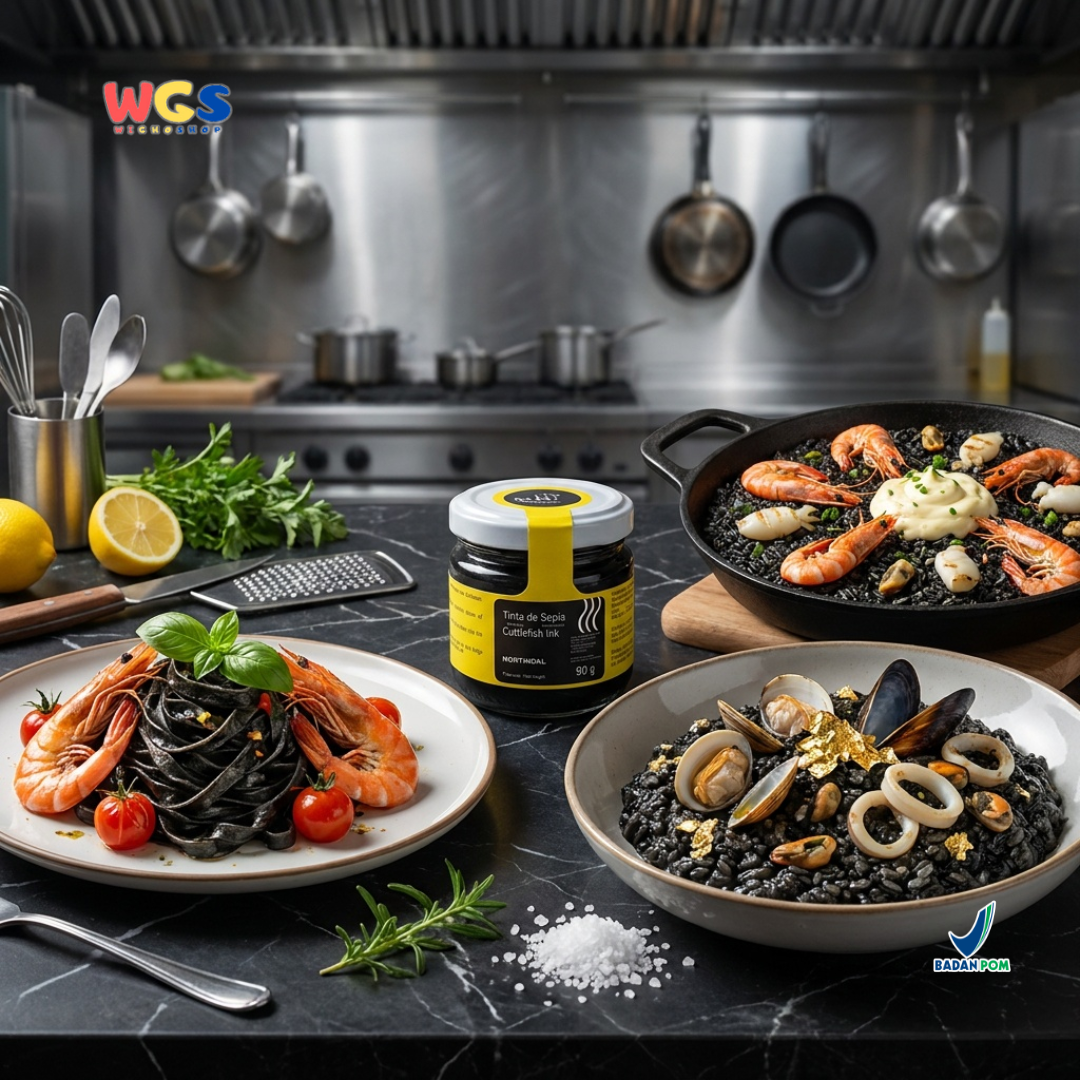 Nortindal Cuttlefish Ink 90g - Tinta Cumi Sepia Nero di Seppia Saus Hitam Pasta Risotto Paella Seafood