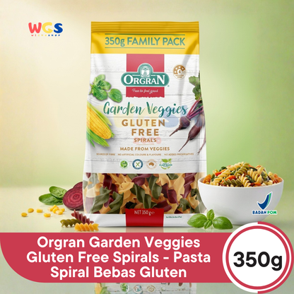 Orgran Garden Veggies Gluten Free Spirals 350g - Pasta Spiral Bebas Gluten