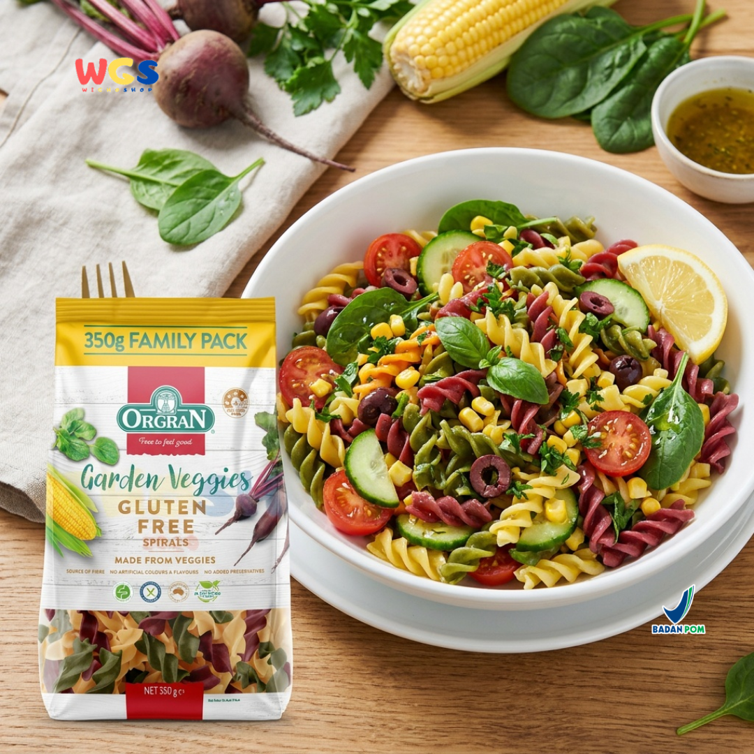 Orgran Garden Veggies Gluten Free Spirals 350g - Pasta Spiral Bebas Gluten