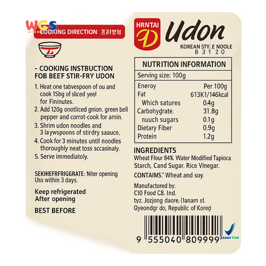 Orient Udon Japanese Style Noodle 200g – Mi Udon Basah Siap Masak, Tekstur Kenyal Autentik Jepang