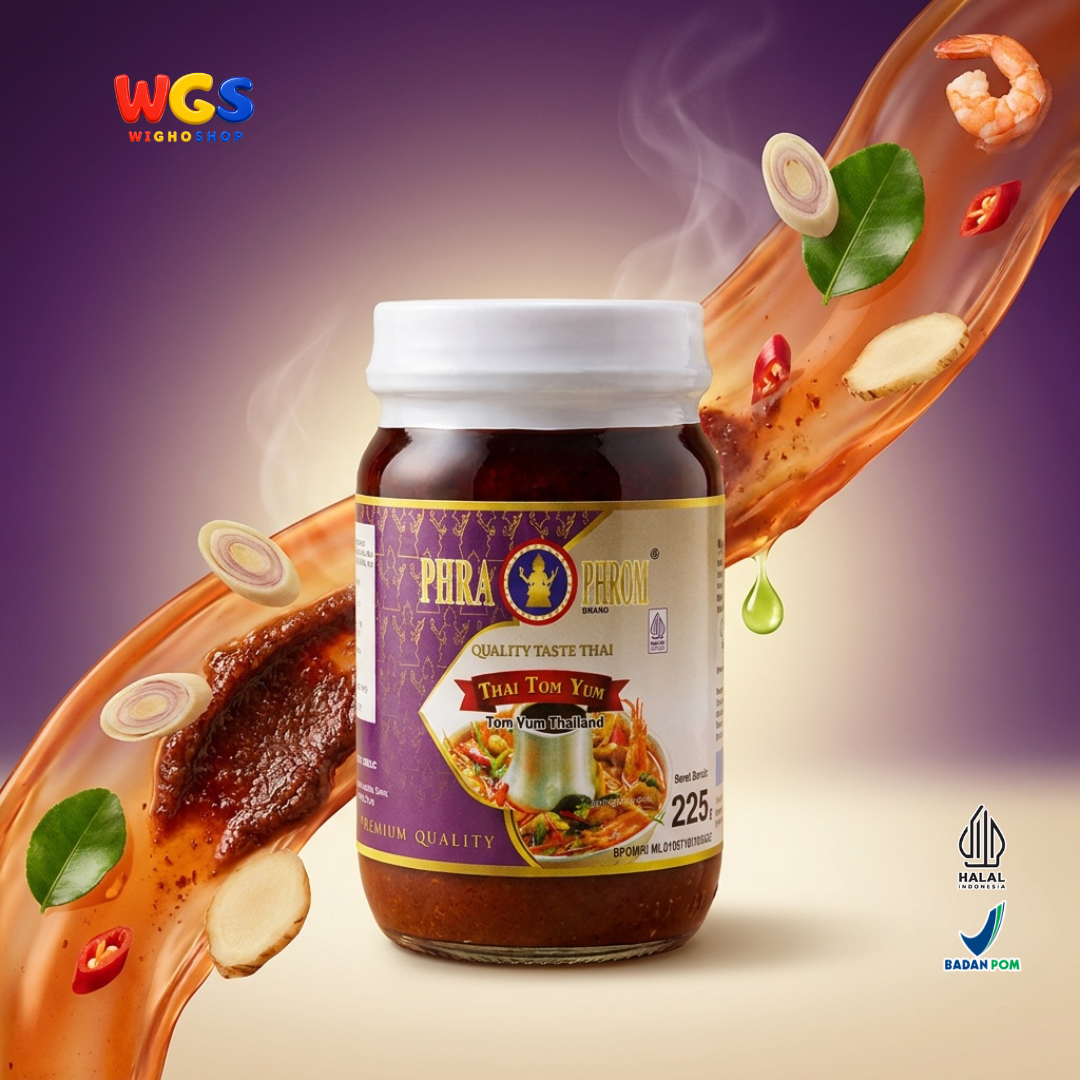 PHRA PHROM Bumbu Tom Yum Thailand 225g - Pasta Tom Yum Instan Pedas Asam Sup Seafood Udang Ayam Tom Yum Paste