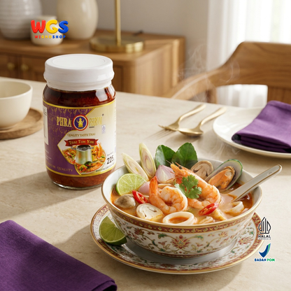 PHRA PHROM Bumbu Tom Yum Thailand 225g - Pasta Tom Yum Instan Pedas Asam Sup Seafood Udang Ayam Tom Yum Paste