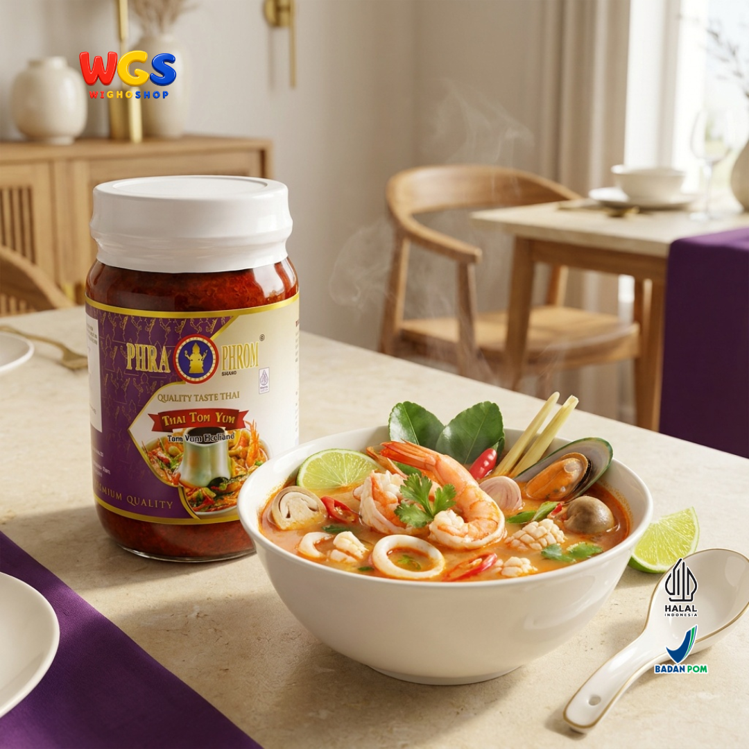 PHRA PHROM Bumbu Tom Yum Thailand 225g - Pasta Tom Yum Instan Pedas Asam Sup Seafood Udang Ayam Tom Yum Paste