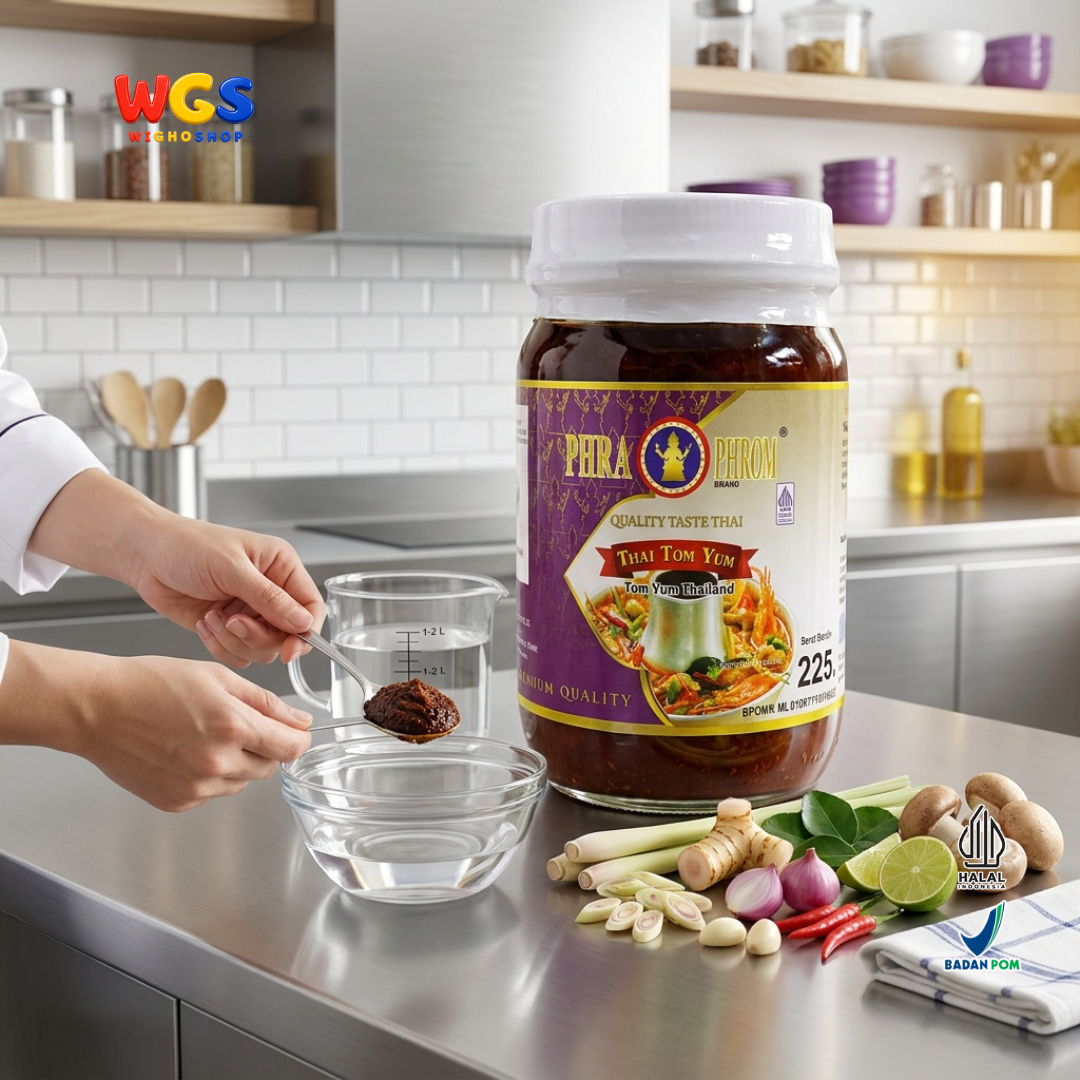 PHRA PHROM Bumbu Tom Yum Thailand 225g - Pasta Tom Yum Instan Pedas Asam Sup Seafood Udang Ayam Tom Yum Paste