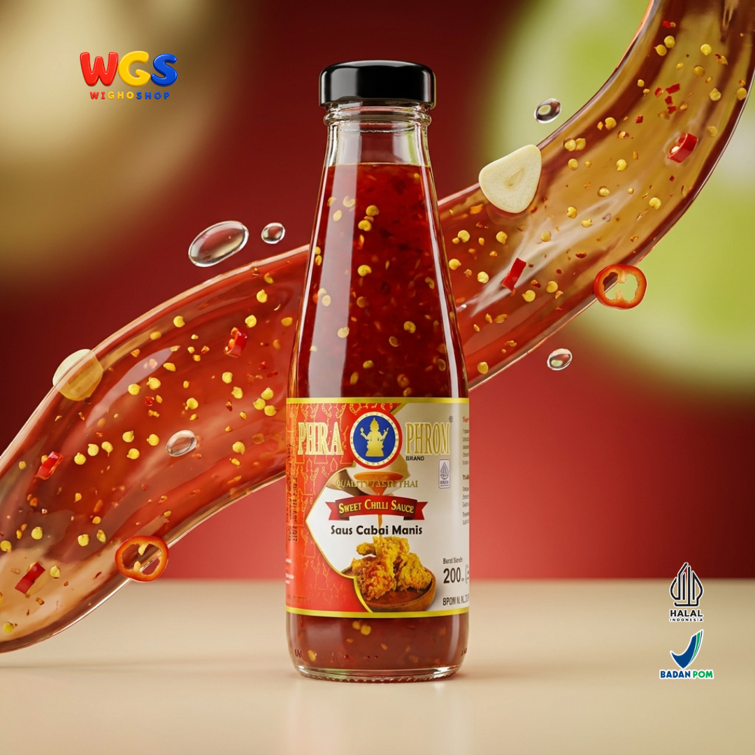 PHRA PHROM Saus Cabai Manis 200ml - Sweet Chilli Sauce Thailand Saus Cocolan Ayam Goreng Dimsum Lumpia Seafood