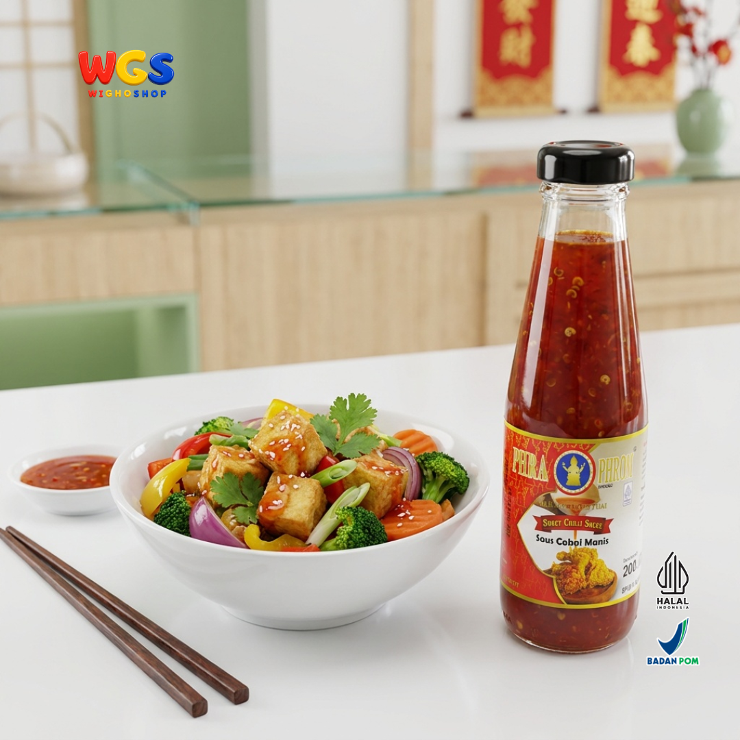 PHRA PHROM Saus Cabai Manis 200ml - Sweet Chilli Sauce Thailand Saus Cocolan Ayam Goreng Dimsum Lumpia Seafood