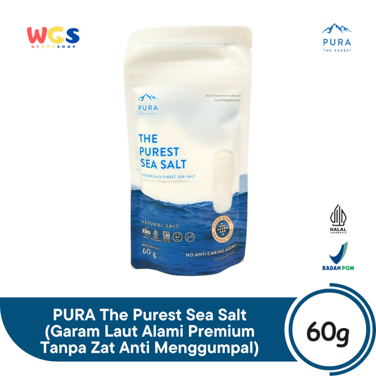 PURA The Purest Sea Salt 60g (Garam Laut Alami Premium Tanpa Zat Anti Menggumpal)