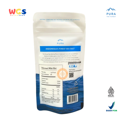PURA The Purest Sea Salt 60g (Garam Laut Alami Premium Tanpa Zat Anti Menggumpal)