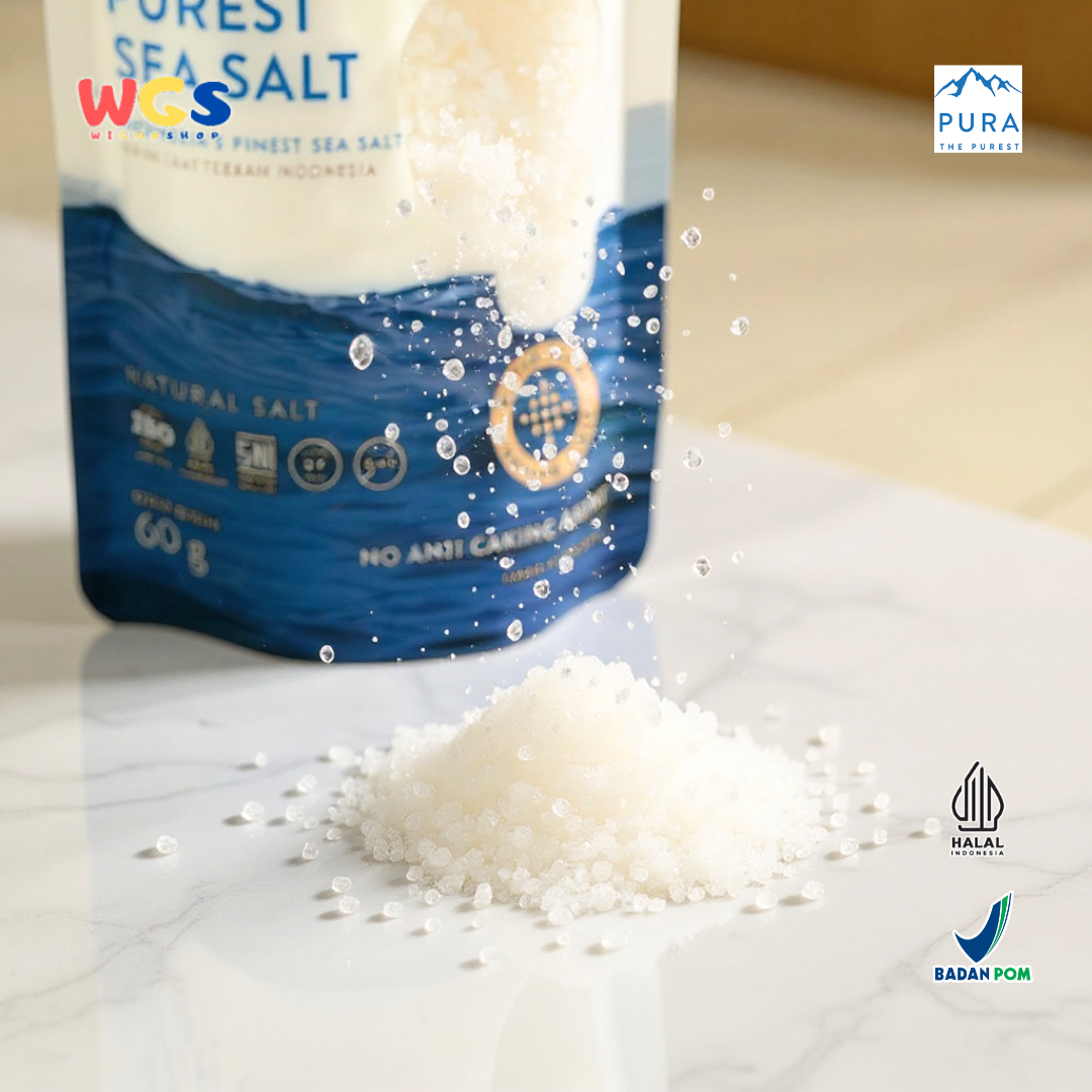 PURA The Purest Sea Salt 60g (Garam Laut Alami Premium Tanpa Zat Anti Menggumpal)