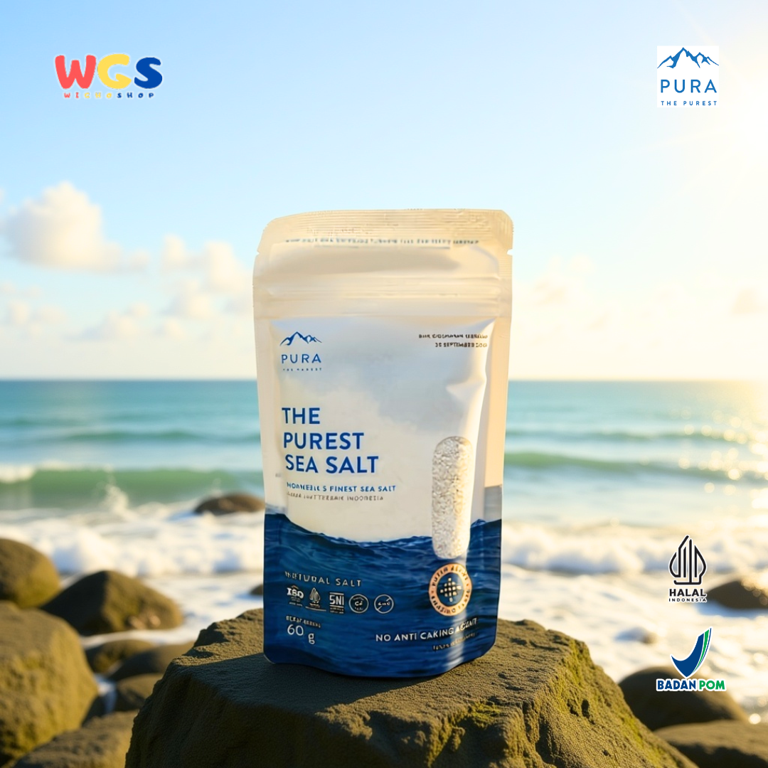 PURA The Purest Sea Salt 60g (Garam Laut Alami Premium Tanpa Zat Anti Menggumpal)