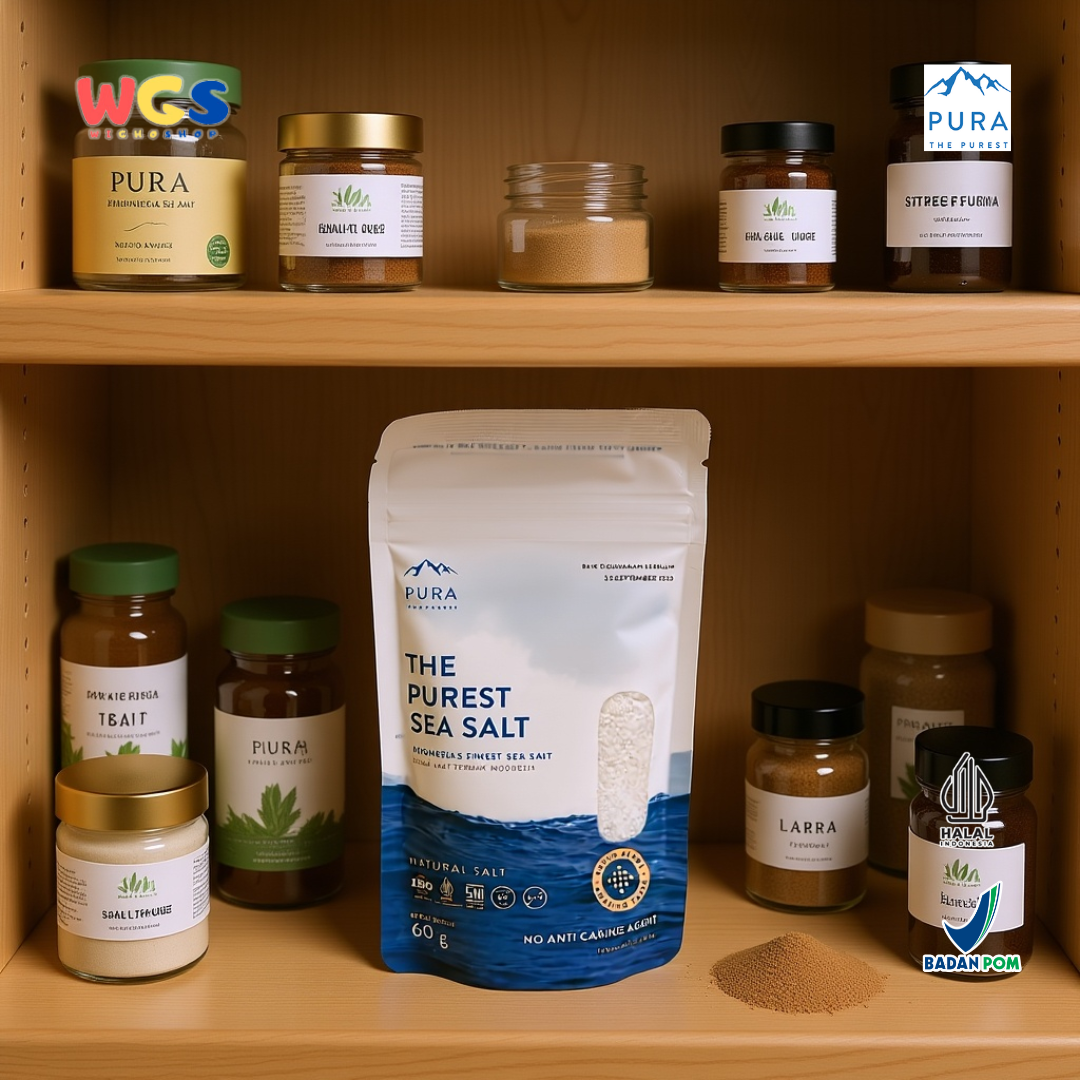 PURA The Purest Sea Salt 60g (Garam Laut Alami Premium Tanpa Zat Anti Menggumpal)