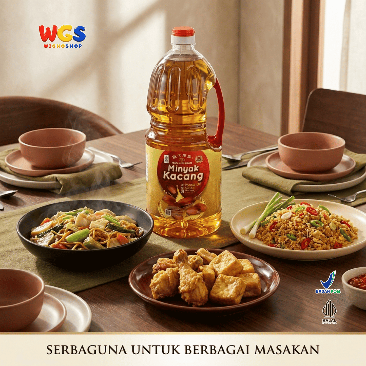 Pearl River Bridge Peanut Oil 1.8L - Minyak Kacang Tanah 100% untuk Tumis Goreng Chinese Food Masakan Asia Halal