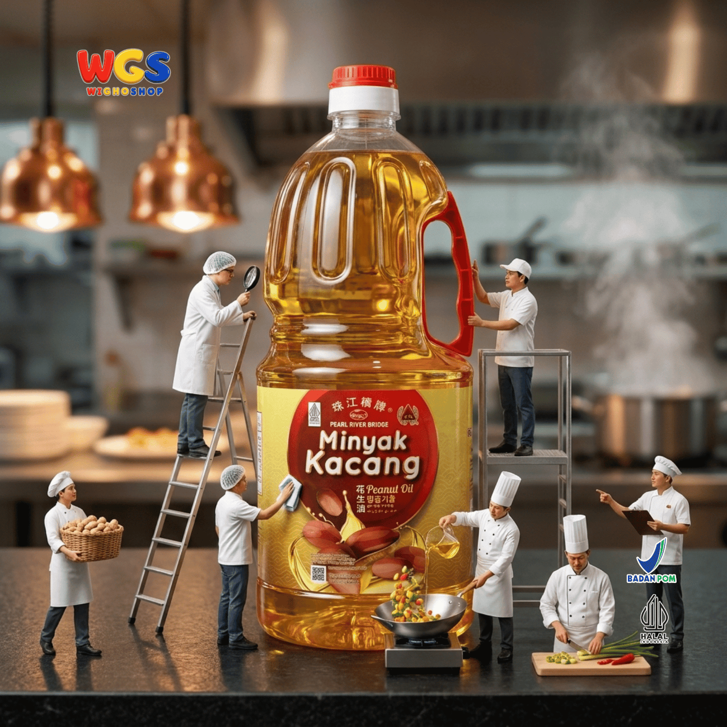 Pearl River Bridge Peanut Oil 1.8L - Minyak Kacang Tanah 100% untuk Tumis Goreng Chinese Food Masakan Asia Halal