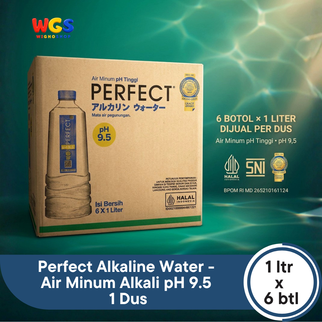 Perfect Alkaline Water 1 Liter x 6 Botol - Air Minum Alkali pH 9.5 1 Dus
