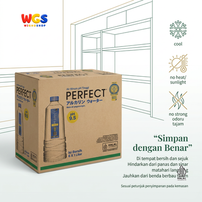 Perfect Alkaline Water 1 Liter x 6 Botol - Air Minum Alkali pH 9.5 1 Dus