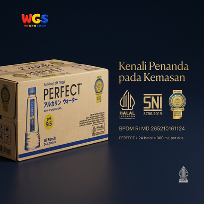 Perfect Alkaline Water 300ml x 24 Botol - Air Minum Alkali pH 9.5 1 Dus