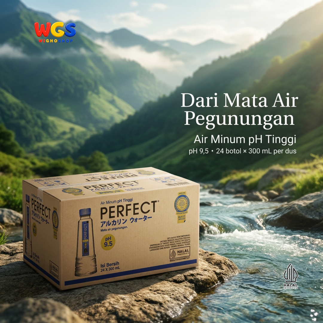 Perfect Alkaline Water 300ml x 24 Botol - Air Minum Alkali pH 9.5 1 Dus