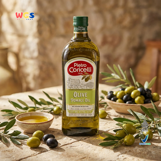Pietro Coricelli Olive Pomace Oil 1L - Minyak Zaitun Pomace Halal untuk Masak, Baking & Deep Frying