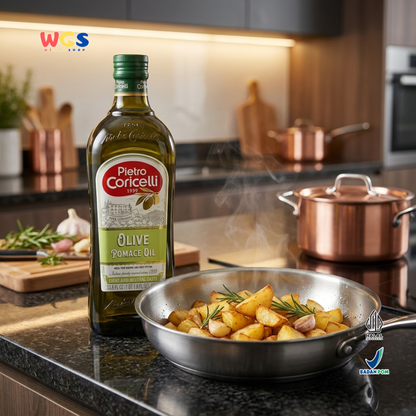 Pietro Coricelli Olive Pomace Oil 1L - Minyak Zaitun Pomace Halal untuk Masak, Baking & Deep Frying