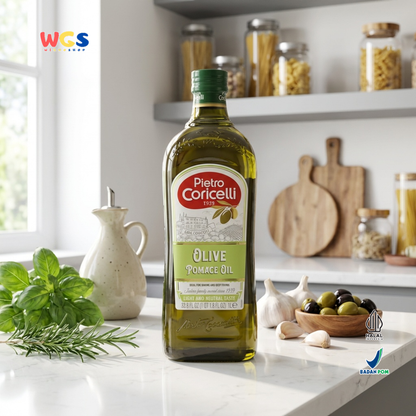 Pietro Coricelli Olive Pomace Oil 1L - Minyak Zaitun Pomace Halal untuk Masak, Baking & Deep Frying