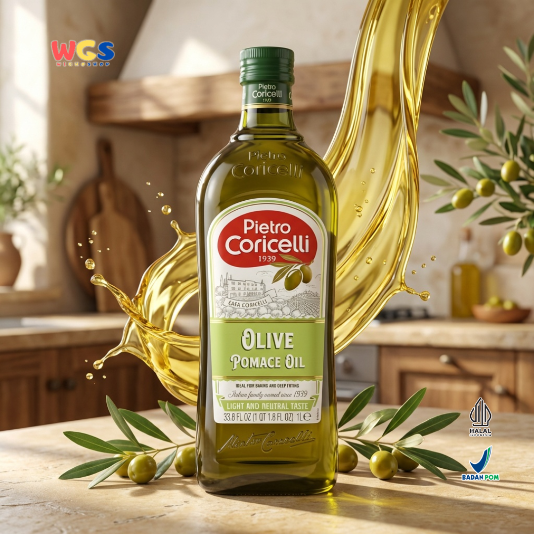 Pietro Coricelli Olive Pomace Oil 1L - Minyak Zaitun Pomace Halal untuk Masak, Baking & Deep Frying
