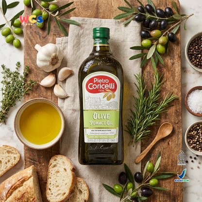 Pietro Coricelli Olive Pomace Oil 1L - Minyak Zaitun Pomace Halal untuk Masak, Baking & Deep Frying