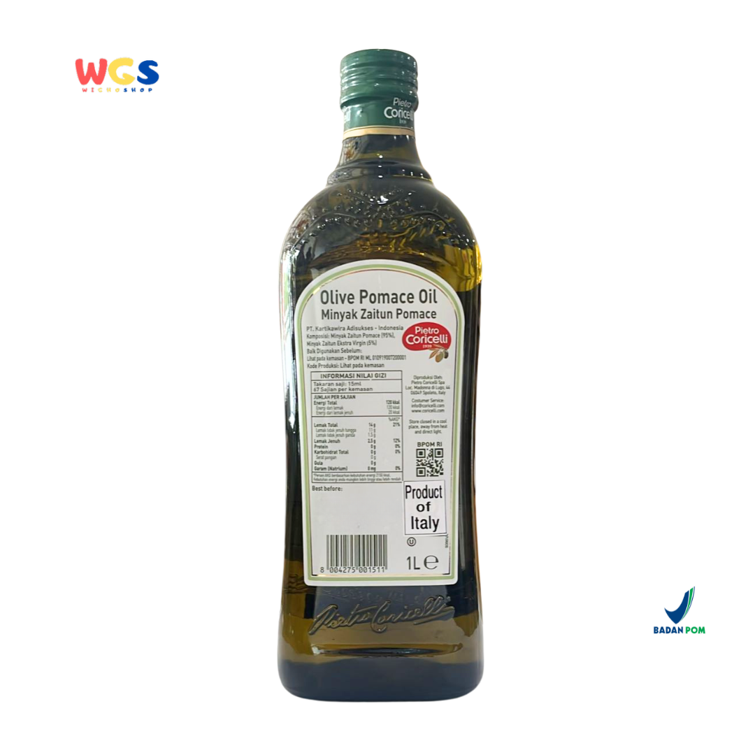 Pietro Coricelli Olive Pomace Oil 1L – Minyak Zaitun untuk Menggoreng & Memasak Suhu Tinggi