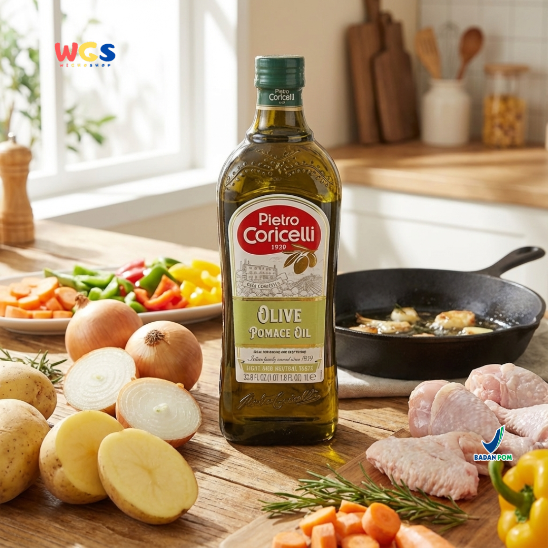 Pietro Coricelli Olive Pomace Oil 1L – Minyak Zaitun untuk Menggoreng & Memasak Suhu Tinggi
